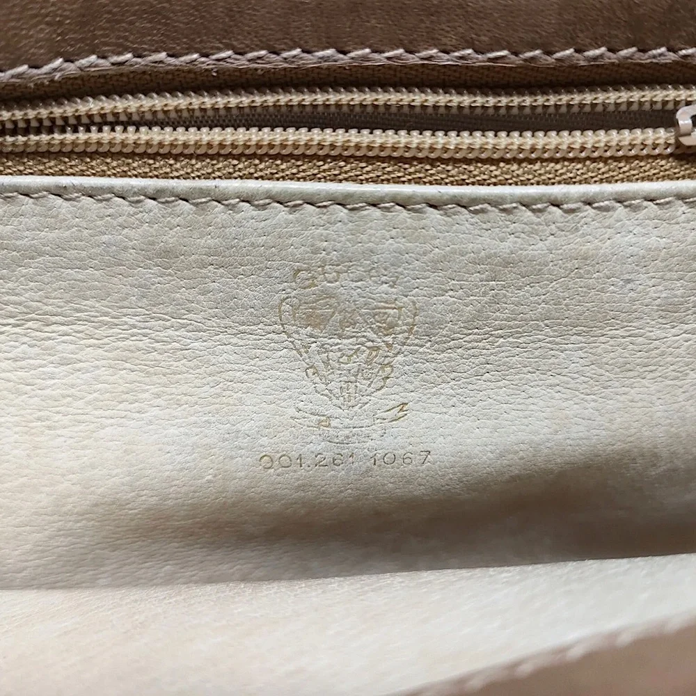 GUCCI GG Monogram Leather Canvas Single Flap Saddle Crossbody Shoulder Bag